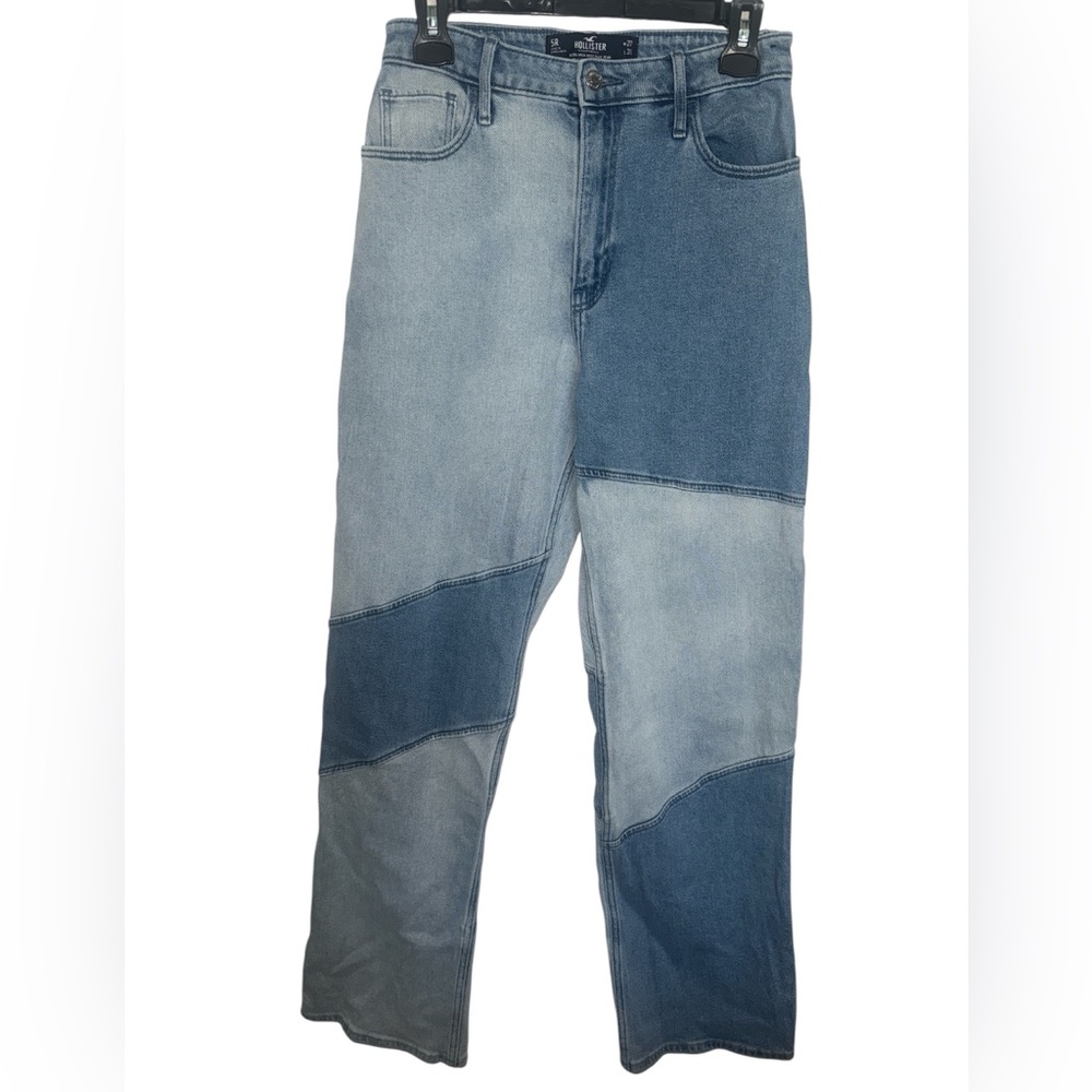 Hollister Ultra High-Rise Dad Jean wide leg Y2K patchwork 27/31 5R - Picture 3 of 9